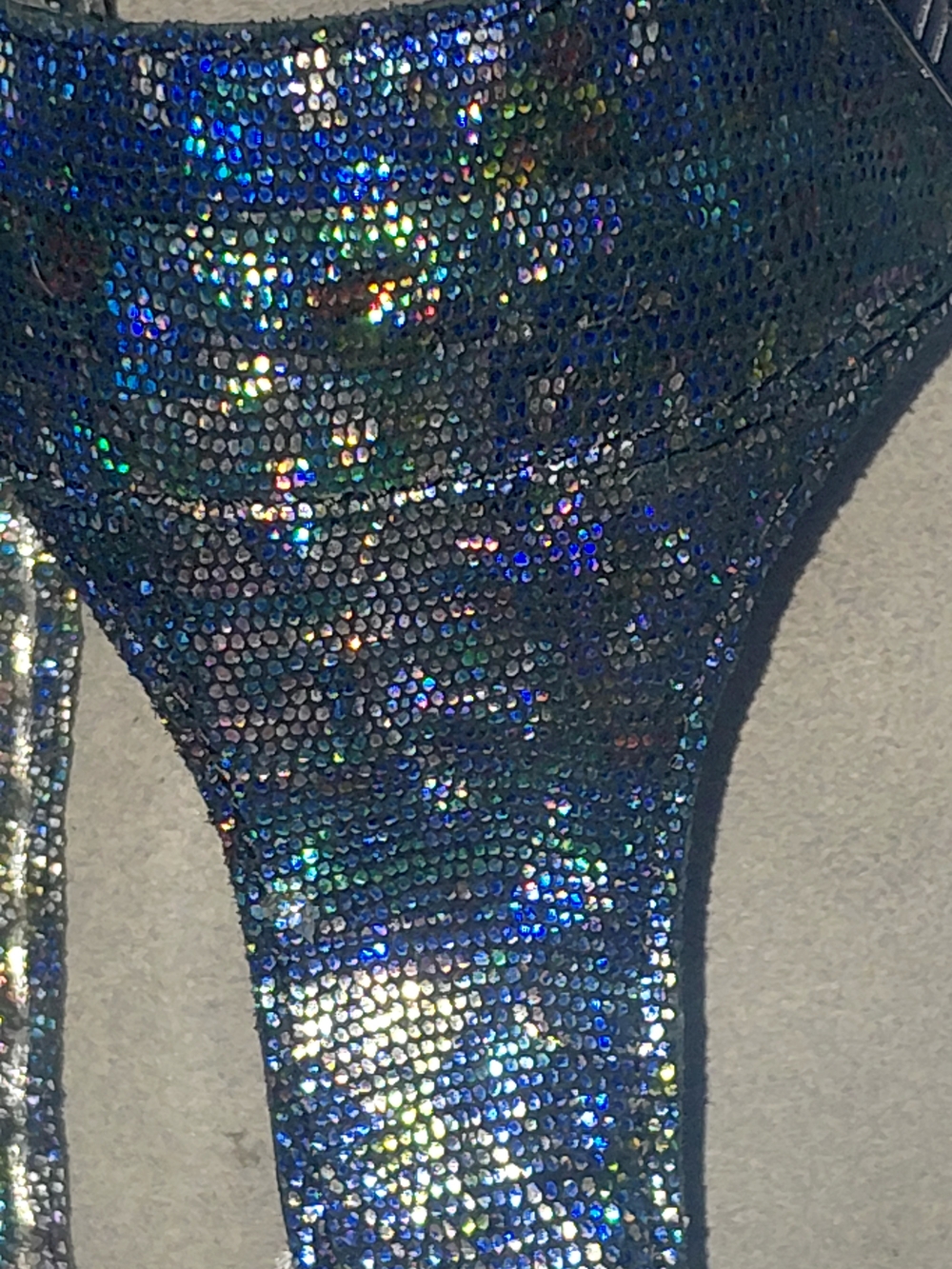 EUC Sz EU 39. Sz 9 US Alegria Thong Iridescent T-Strap Sandals - Blue Shimmer - Picture 7 of 11
